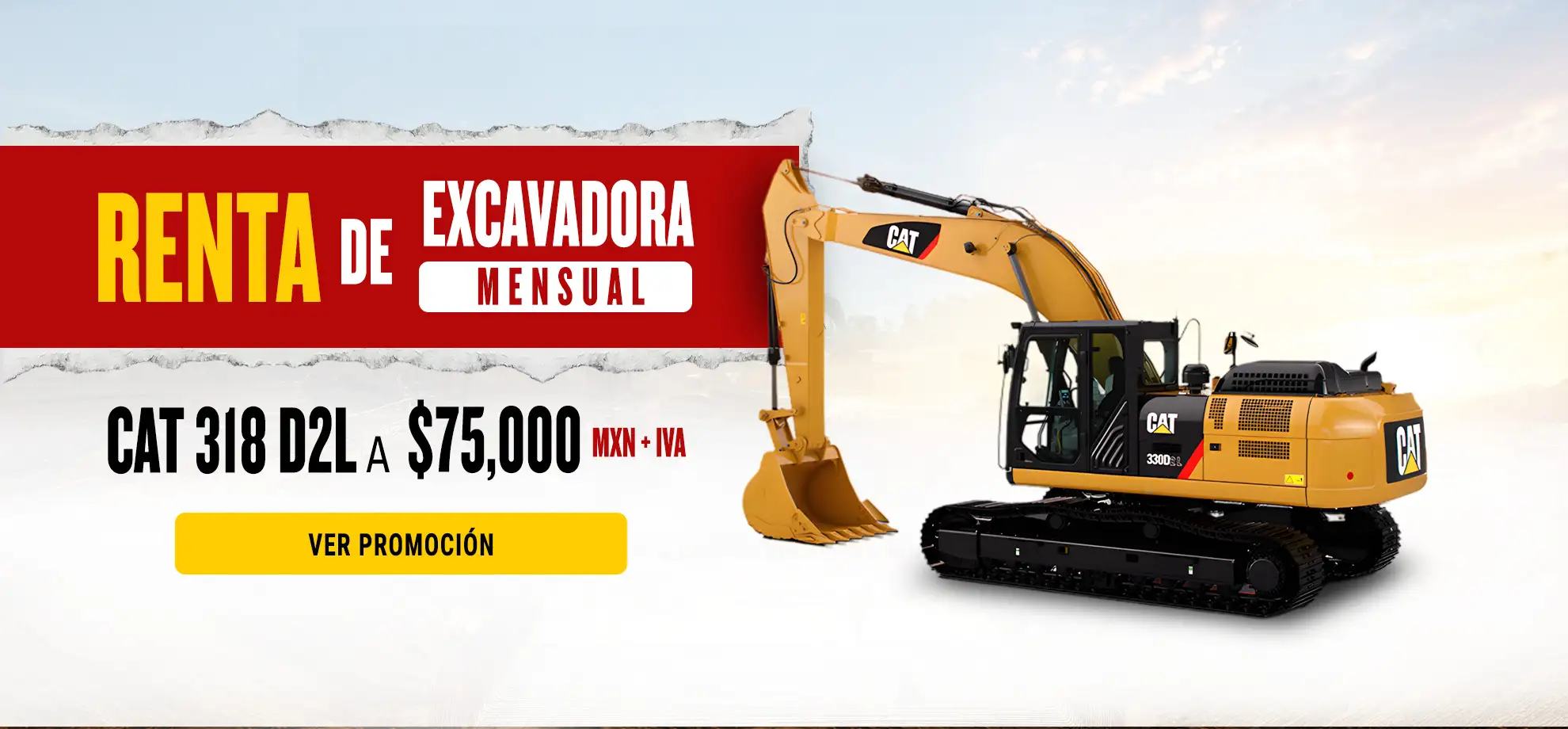 Promoción renta de excavadora Cat