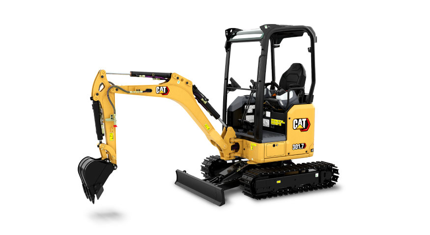 Modelo 301.7CR de miniexcavadora amarilla