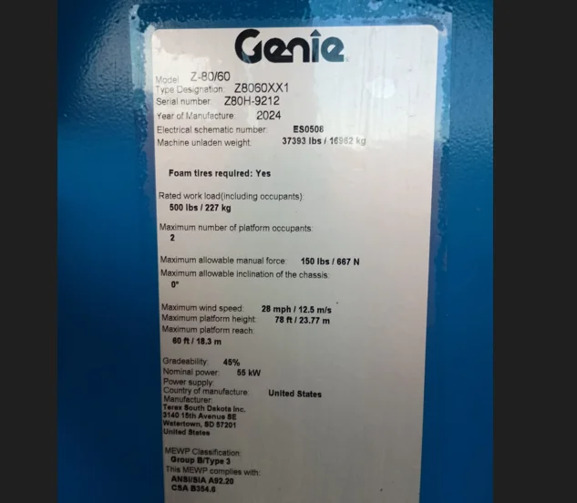 Plataforma articulada Genie Z80